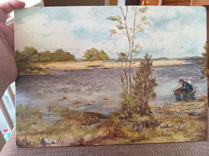 Vintage Oil Painting on Board