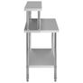 Kitchen Work Table with Overshelf Stainless Steel Image 3