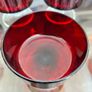 6 Vintage MCM Luminarc Cavalier Ruby Red with Smoked Glass Bowl Dessert Glasses Sherbet Cups French 1960 70s Image 5