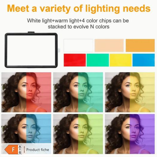 6182 ZOMEI 8-Inch Dimmable LED Photography Lighting Kit with 5600K USB Video Lights, 58-Inch Tripod Stand & Color Filters - 6182