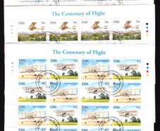 2003 Ireland Centenary of Powered Flight Commemorative Stamp Sheetlets Fine CDS Used with Dublin cancel of 29th July 2003 (First day of issued) on envelope extract.