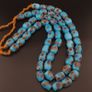 Vintage Blue Millefiori Glass Beads Strand Necklace 22 inches Long Image 7