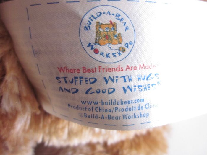 Build a Bear Champ Brown Calico Bear Heart Patch Plush Toy