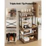 Kitchen Bakers Rack, 1.5m Power Cable Bakers Rack with Power Outlet, Kitchen Stand with X-Shaped Support Bar, 12 S-Shaped Hooks, Coffee Bar Stand for Dishes, Spice Bottles, Built-In Power Strip Image 7