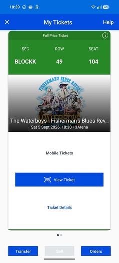 Waterboys Gig Saturday 5 September 3Arena