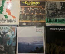 24 vintage Irish folk & country vinyl LPs- wolf tones, Dubliners etc