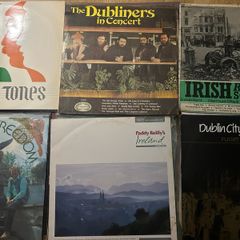24 vintage Irish folk & country vinyl LPs- wolf tones, Dubliners etc