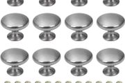 SALE | Cabinet Knob Round Door Knobs Mushroom Shape Pull Handle with Screws for Cabinet Wardrobe Drawer Cupboard 12 Pieces Silver Brushed