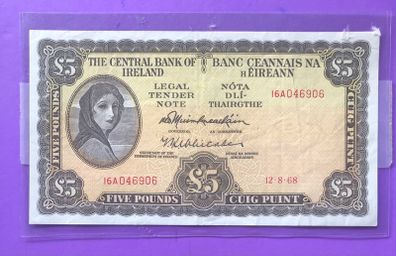 Irish five pound lavery note