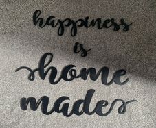 'Happiness is Home Made' Black Wall Sign