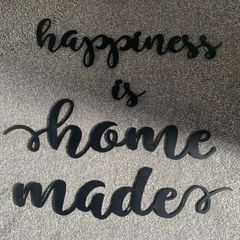 'Happiness is Home Made' Black Wall Sign