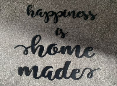 'Happiness is Home Made' Black Wall Sign