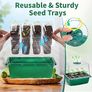 4-Pack Seed Starter Tray with Grow Light and Heat Mat, 48 Cells Seed Starter Kit with Adjustable Humidity Dome and Base, Germination Kit for Seed Growing Plant Propagation (4 Pack-green) Image 5