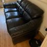 black leather 3-seater sofa / couch Image 4