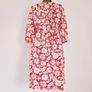 Wallis Floral Print Crepe Pink Red White Midi Tea Dress Image 8