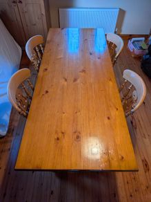 Solid pine table and 4 chairs