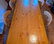 Solid pine table and 4 chairs