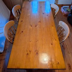 Solid pine table and 4 chairs