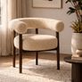 Puffy Boucle Dining Chair  Wide Beech Frame in Okapi Walnut Image 9
