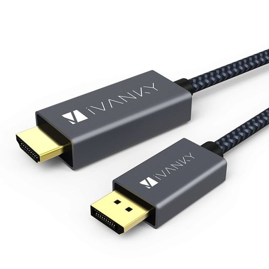 iVANKY 2M DisplayPort (Male) to HDMI (Male) 1080P Gold-Plated/Nylon-Braided Cable (Brand New/Warranty)