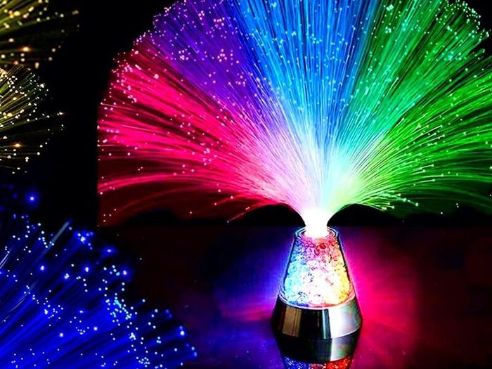 E&A Ice Fiber Optic Mood Novelty Lamps Lighting Glacier Lite with Color-Changing Crystals Base