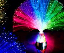 E&A Ice Fiber Optic Mood Novelty Lamps Lighting Glacier Lite with Color-Changing Crystals Base