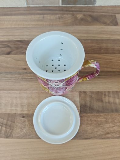 Teacup with Strainer and Spoon