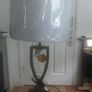 Shade/Large Round Gray Linen Lampshade .. Price Drop Image 6