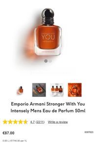 Emporio Armani Stronger With You Intensely Mens Eau de Parfum