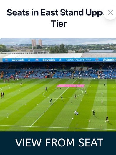 2 x Leeds vs. Brentford Hospitality Tickets