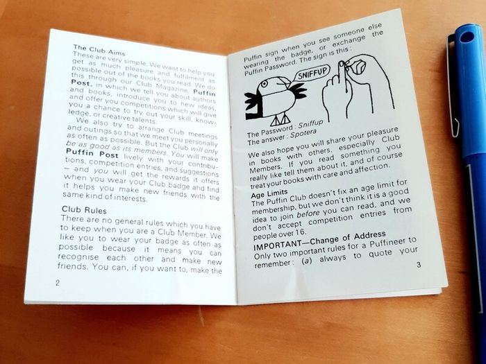 Puffin Club membership book