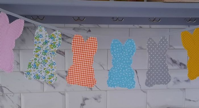 Handmade Easter Bunting / Hanging decorative bunnies