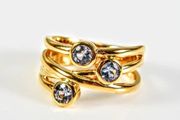 Heavy Tanzanite ring gold plated on sterling silver