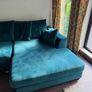 DFS Teal Velvet Corner Sofa with Chaise Image 3