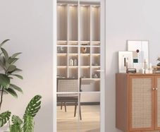 Interior Door 76x201.5 cm White ESG Glass and Aluminium