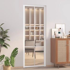 Interior Door 102.5x201.5 cm White ESG Glass and Aluminium
