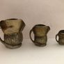 Vintage Set Of 3 Miniature Brass Toby Jugs Mugs Image 2
