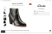 Clarke's black leather ladies boots
