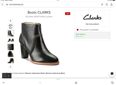 Clarke's black leather ladies boots