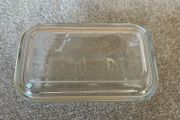 Vintage Glass Butter Dish with Cow Design