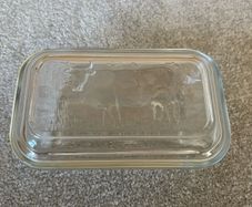Vintage Glass Butter Dish with Cow Design