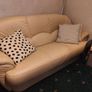 3 Seater & Armchair Cream Leather Image 5