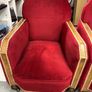 Art Deco 1930's Club Chair Pair Red cloth Image 3