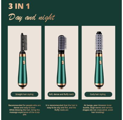 BRAND NEW Hot Air Brush 3 IN 1 Hair Curler Negative Ion Hair Curler Straightener Comb Dryer Professional Brush 3 Mode Electric Hair Dryer