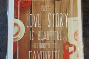 Love story metal sign
