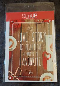 Love story metal sign