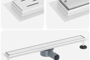 Shower Drain 2-in-1 with 360 Siphon Silver 80 cm