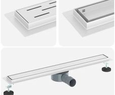 Shower Drain 2-in-1 with 360 Siphon Silver 80 cm