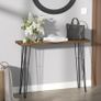 Tall Solid Wood Live Edge Natural Console Table with Metal Legs Side Table Image 2