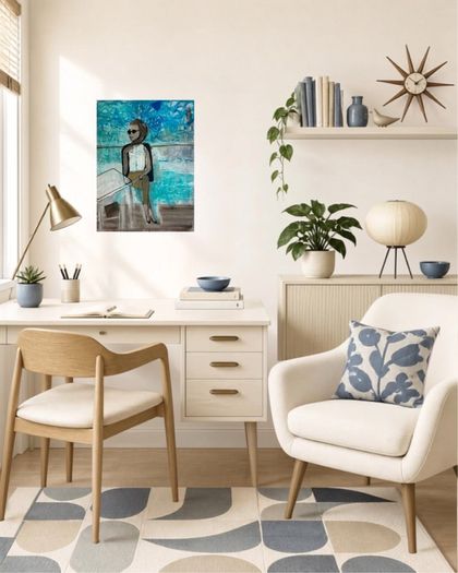 Original Figurative Painting GiFT Irish Art Grace Kelly inspired Cruise Yacht Art